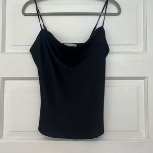 Abercrombie black satin cowl neck top